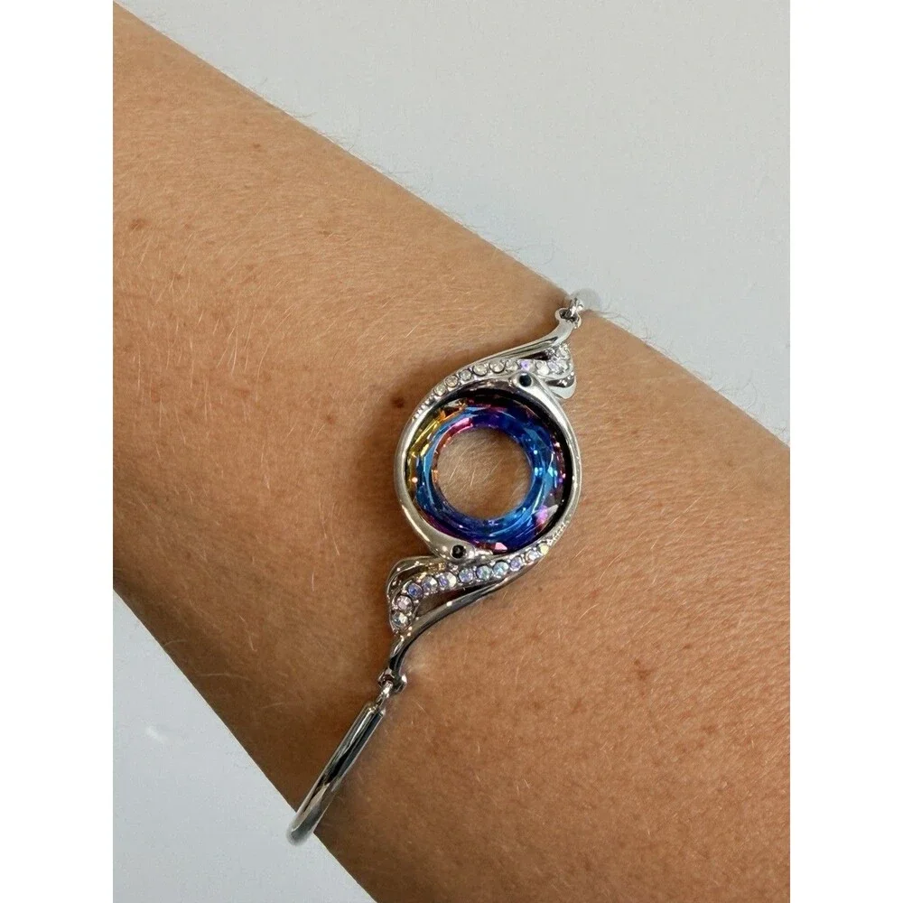 Kate Lynn Rise from the Ashes Phoenix Bracelet with Austrian Crystals Silvertone